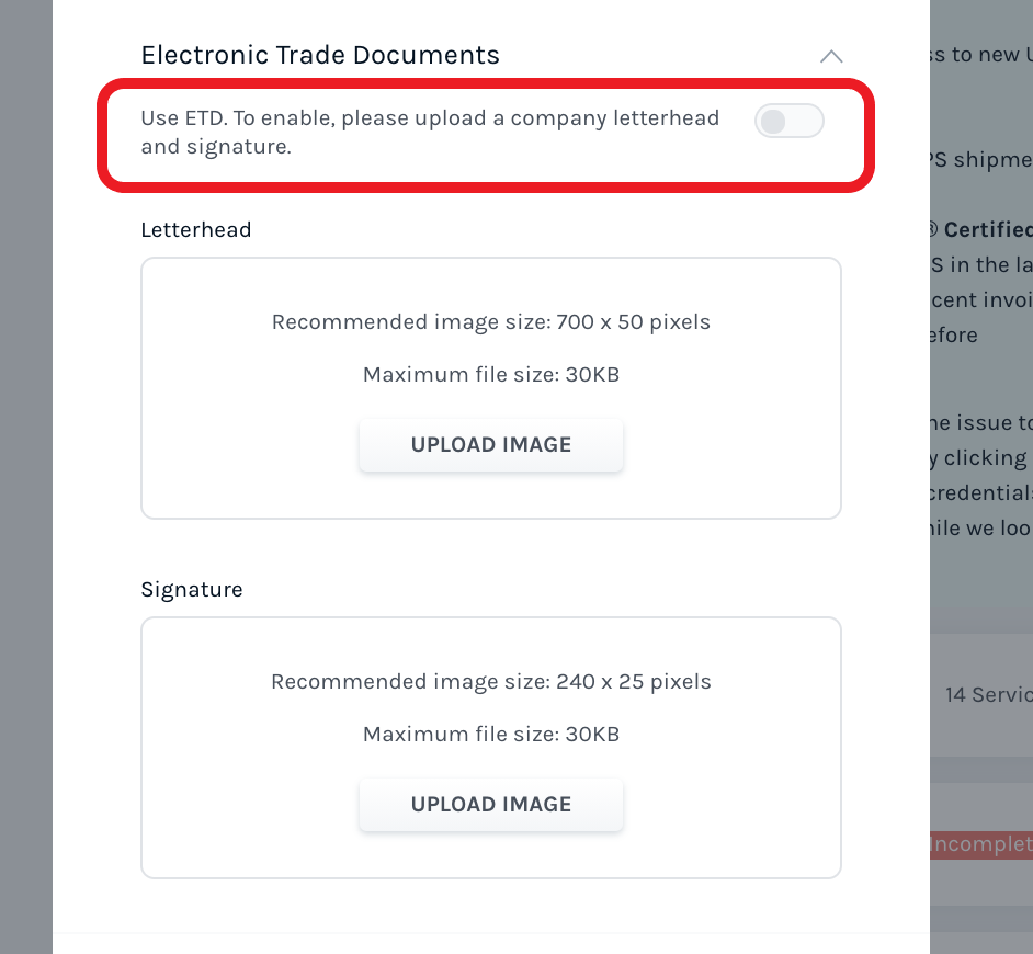 Using Electronic Trade Documents (ETD) Easyship