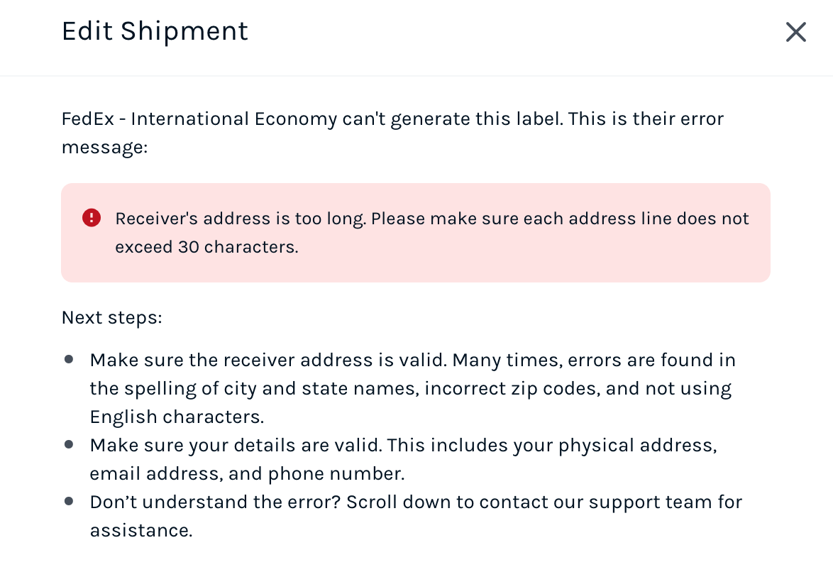 Error Notification While Updating Rejected Label