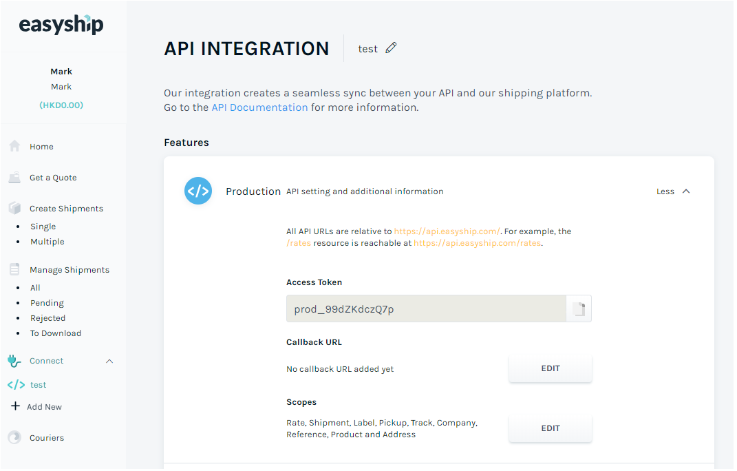 API Inegration to enter on SME99