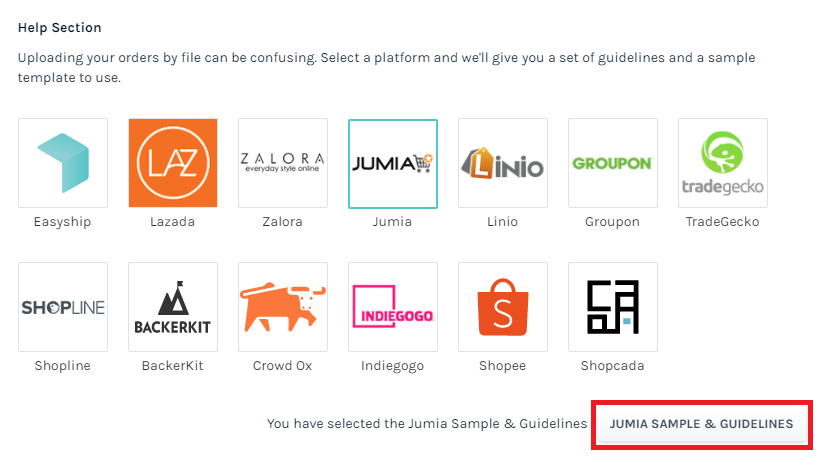 Click and Select Jumia CSV Template