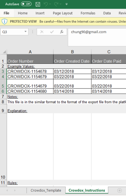 Crowd Ox CSV template with Instructions to Follow